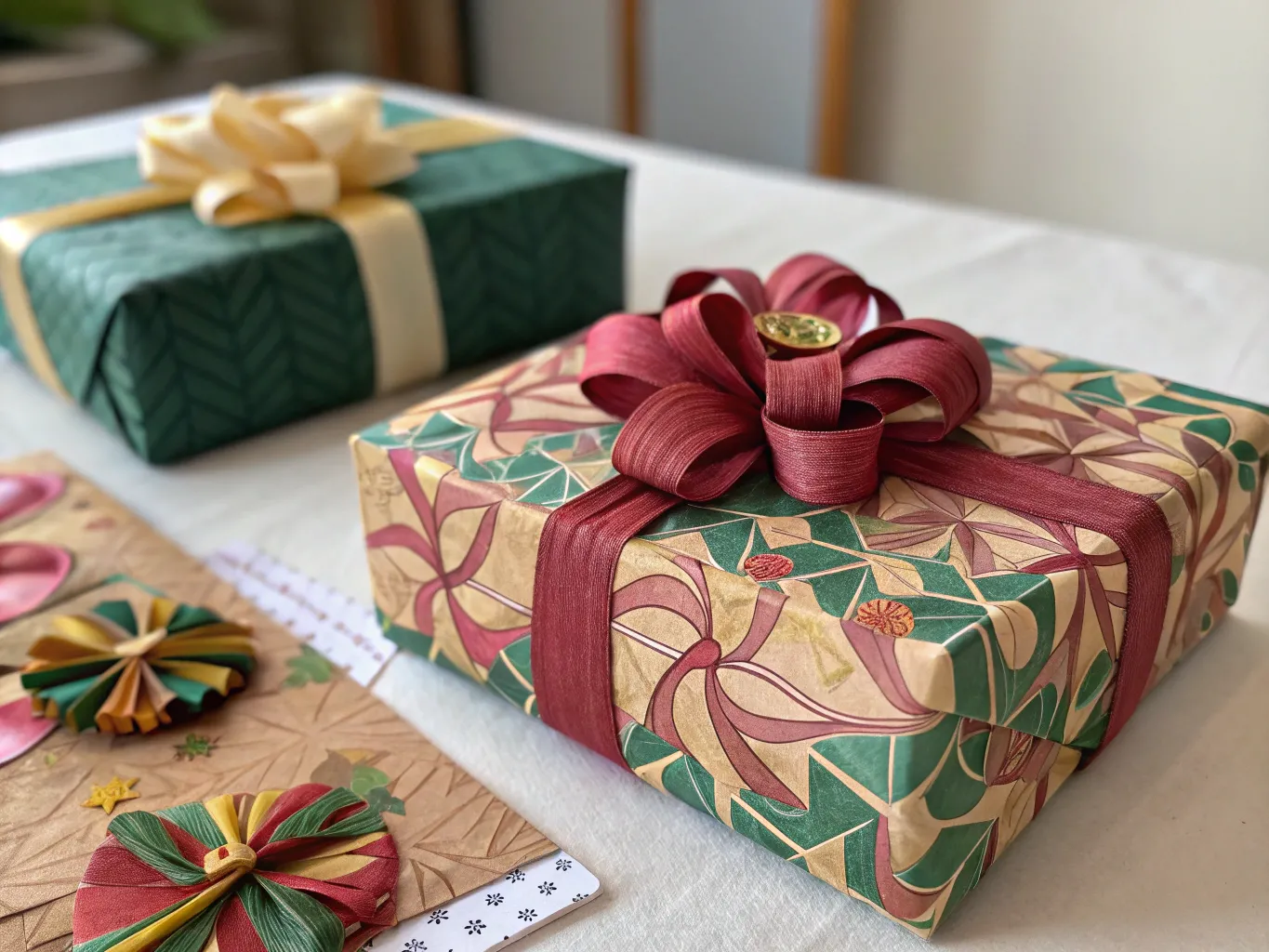 Artistic gift wrapping detail