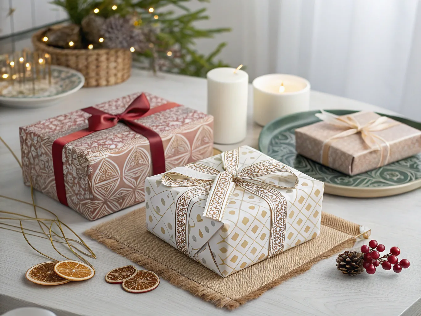 Artistic gift wrapping design showcasing creativity and attention to detail